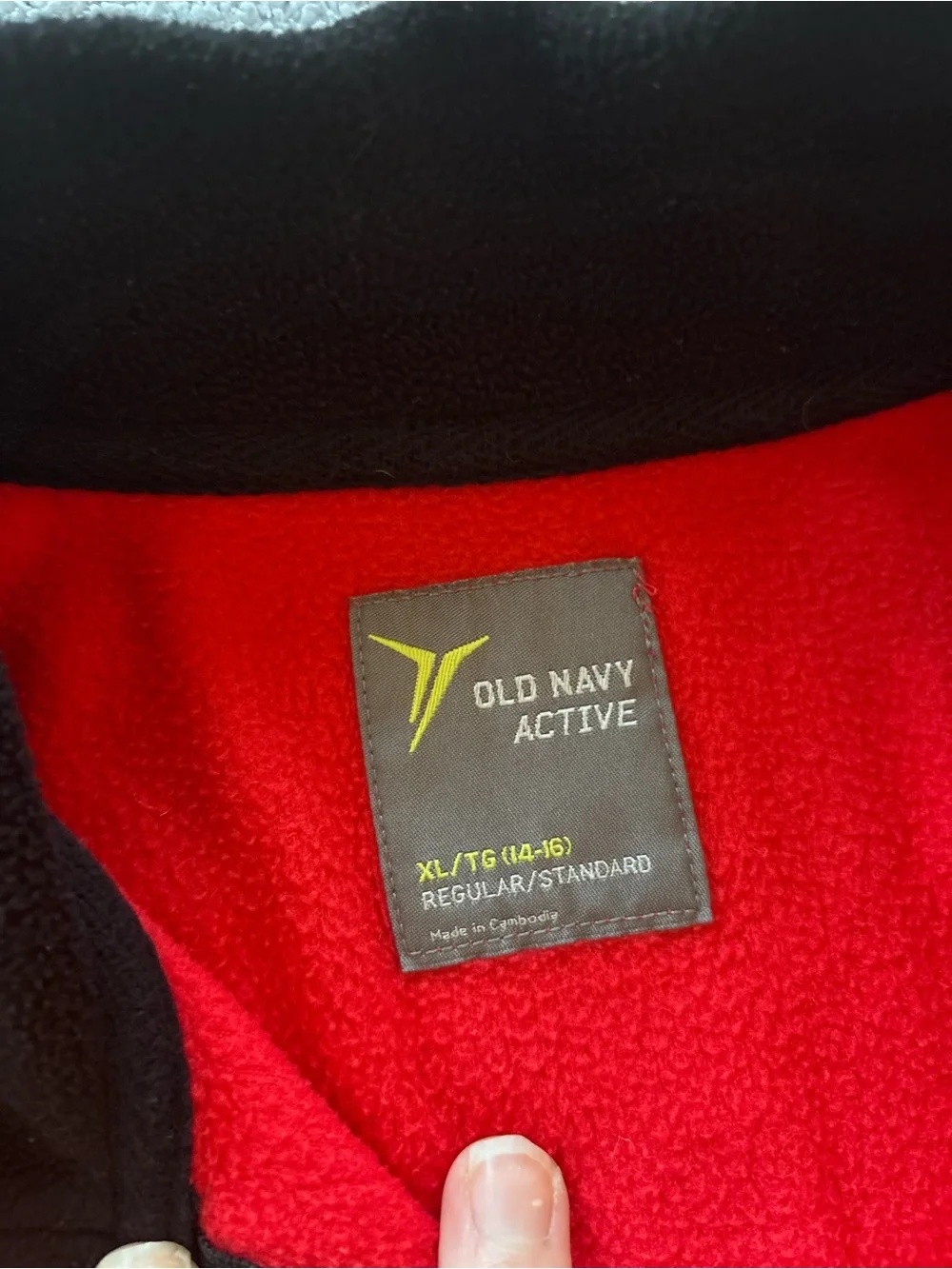 Old Navy Kids Red Quarter-Zip Fleece with Black Trim